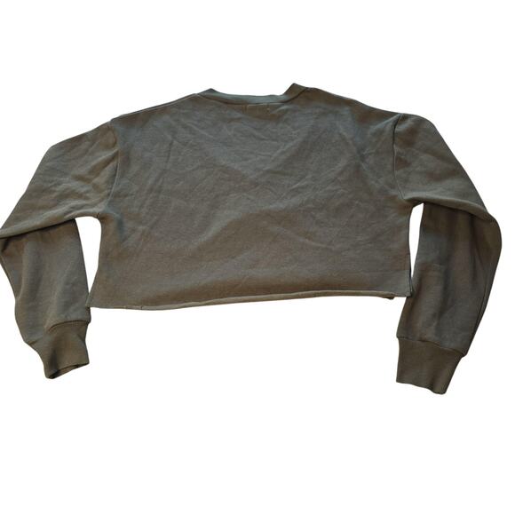 BP Sweater Womens XS Olive Green Cropped V Neck Long Sleeve Pullover Casual XS - Picture 2 of 11